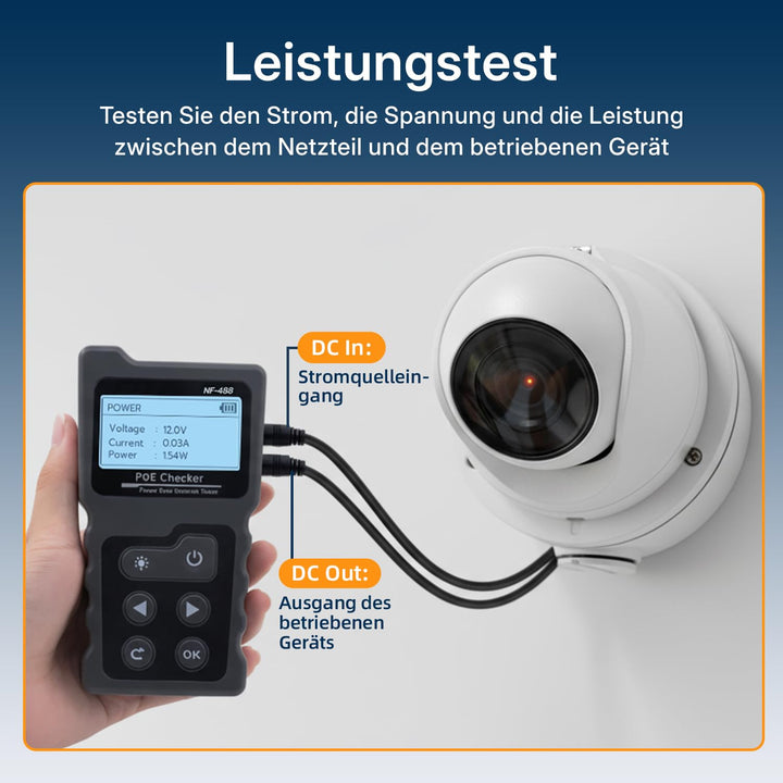 Netzwerktester RJ45 PoE LCD CAT5e CAT6 CAT6a mit LED-Leuchte - Bild 5