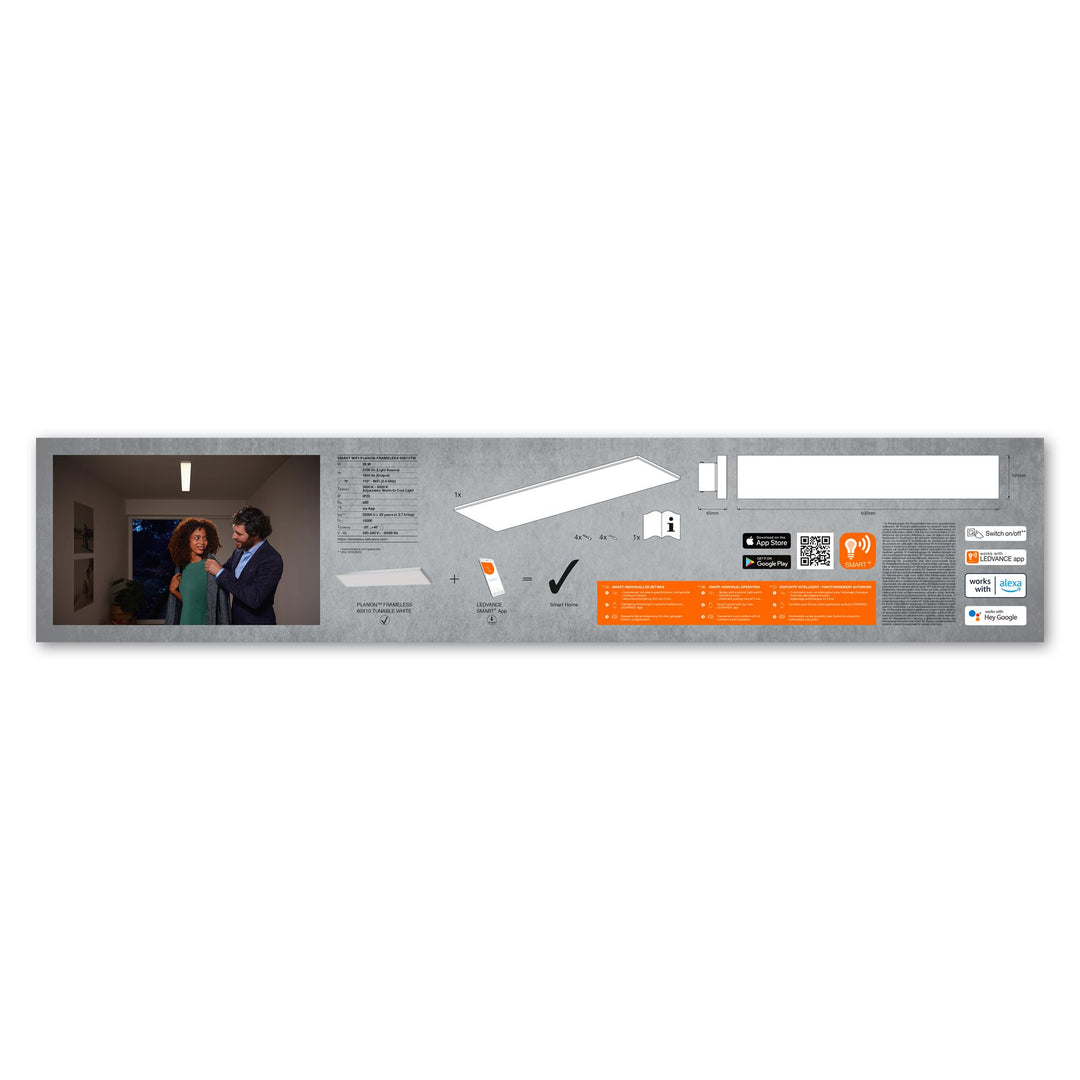 Smarte LED Deckenleuchte WiFi dimmbar 60 cm Tunable White - Bild 9