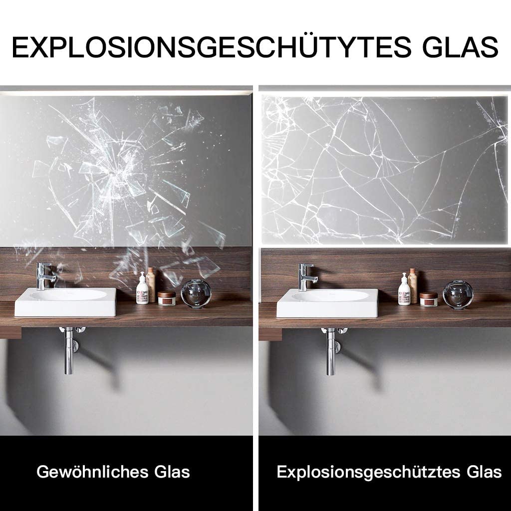 Badspiegel mit Beleuchtung 80x60cm Steckdose 3 Lichtfarben dimmbar - Bild 4