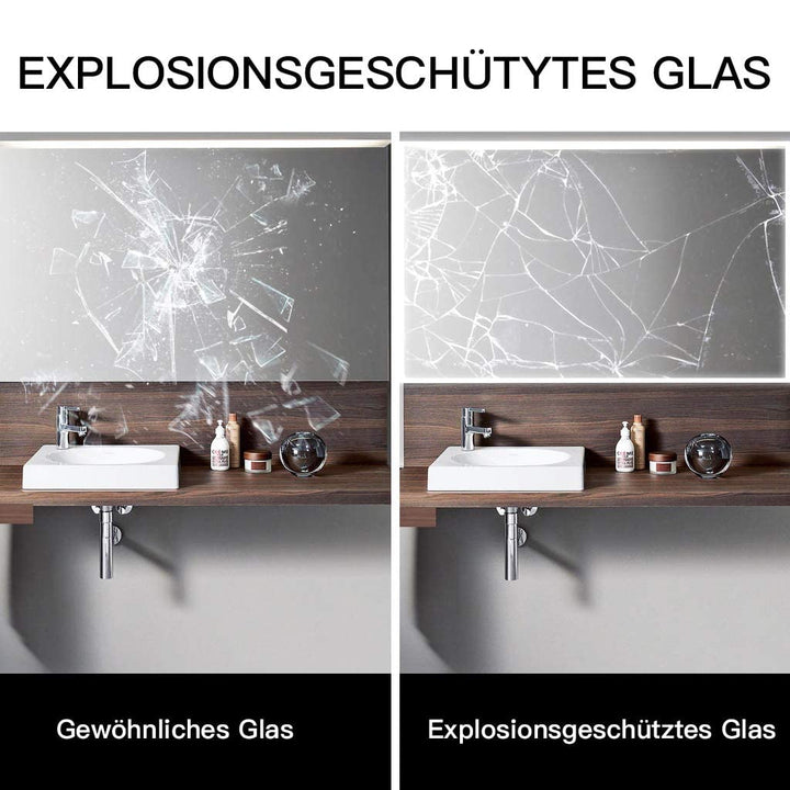 Badspiegel mit Beleuchtung 80x60cm Steckdose 3 Lichtfarben dimmbar - Bild 4