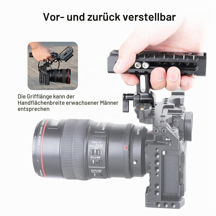Kamera Top Handle NATO-Klemme 2x Cold Shoe Aluminium für Cage-Rigs - Bild 4