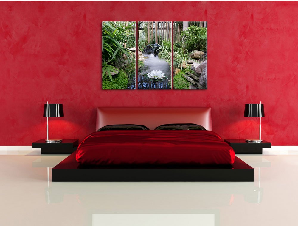 Leinwandbild 3-teilig Zen Garten Japan 120x80 cm Wanddeko - Bild 3