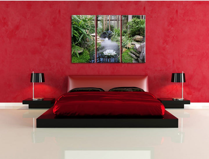 Leinwandbild 3-teilig Zen Garten Japan 120x80 cm Wanddeko - Bild 3