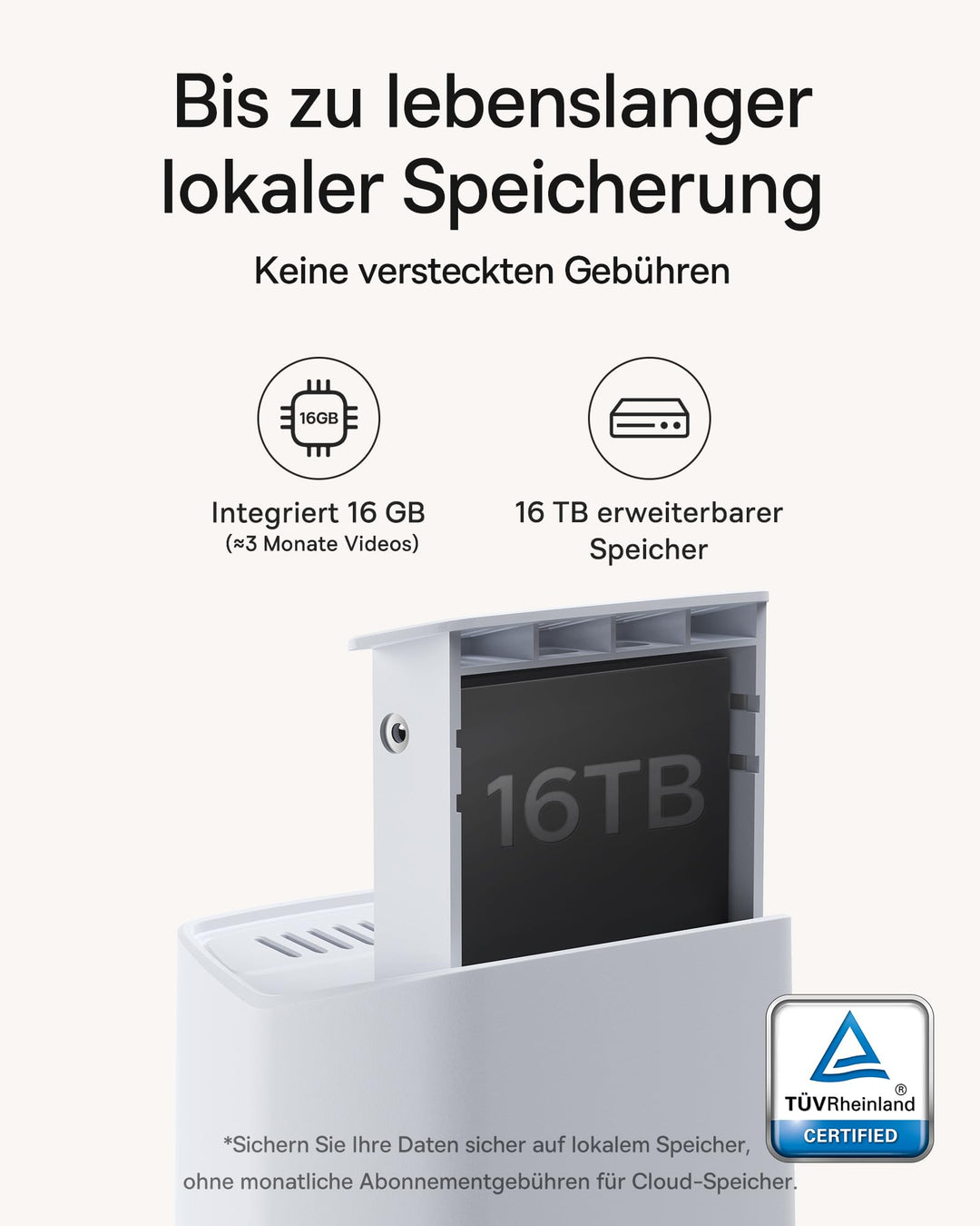 Überwachungskamera Aussen Kabellos 2K HD 145° Weitwinkel 3er-Set - Bild 3