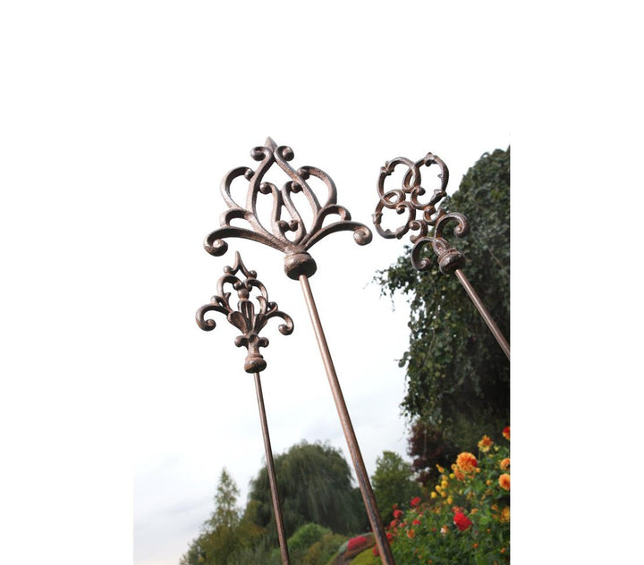 Gartenstäbe Gusseisen Ornament Speer 140 cm 6er-Set edelrostfarben - Bild 4