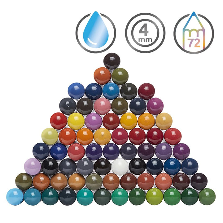 Aquarellstifte Wasservermalbar 72er Set Holzbox 4mm Kern Profi - Bild 4