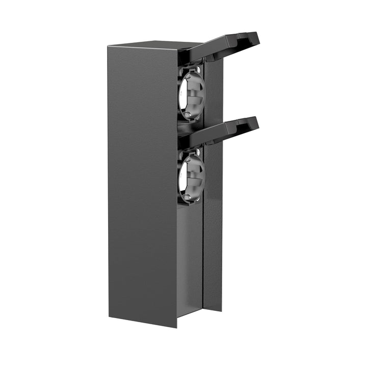 Garten-Steckdosensäule Edelstahl IP44 2-fach Aussen anthrazit 23cm - Bild 2