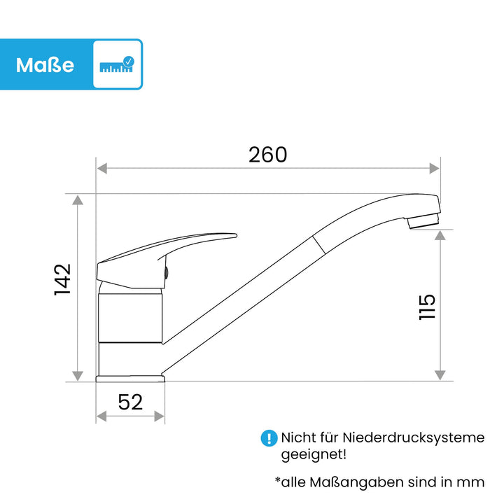 Küchenarmatur Chrom 360° schwenkbar mit Keramikkartusche - Bild 6