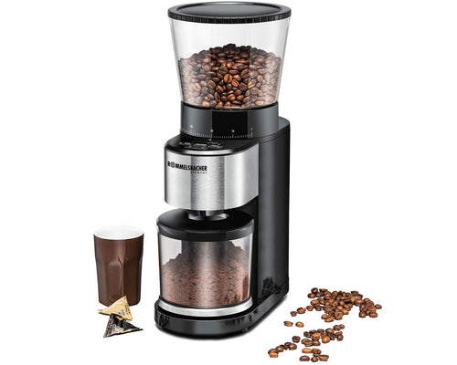 Kaffeemühle Kegelmahlwerk 39 Stufen mit Präzisionswaage für Siebträger