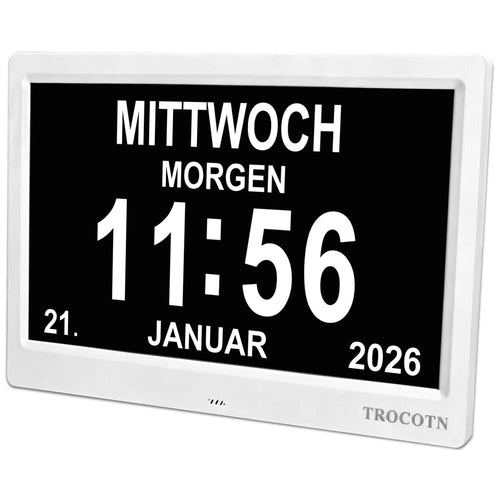 Digitale Tagesuhr Senioren 10 Zoll Grosses Display mit Wecker