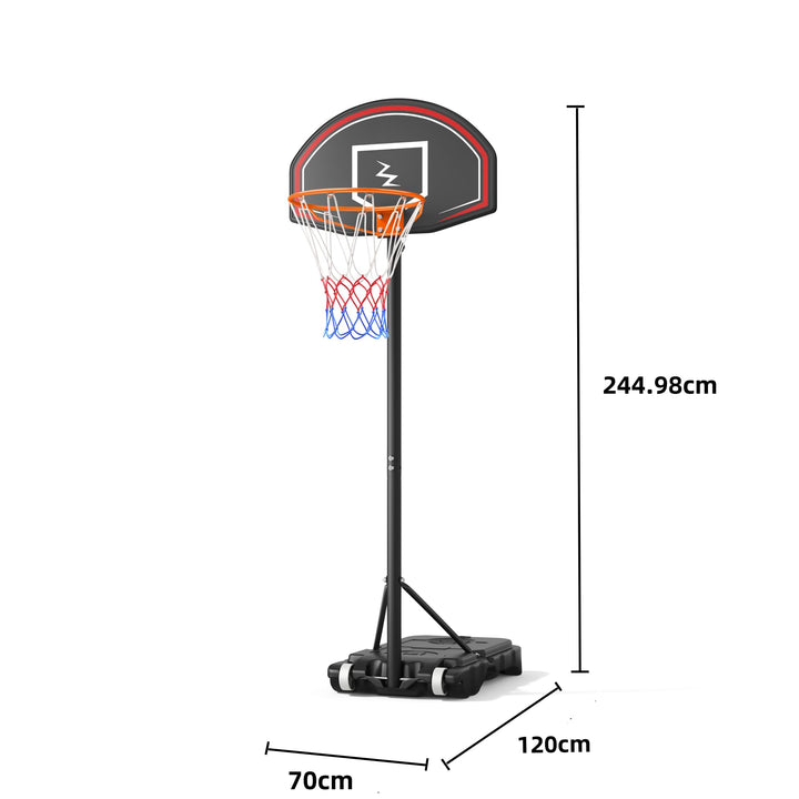 Basketballständer Kinder höhenverstellbar 110–210 cm mit Rollen - Bild 9