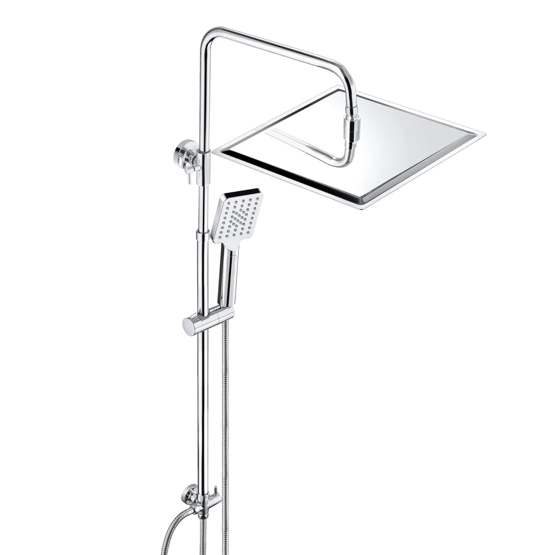 Duschset Regendusche Edelstahl 30x30cm eckig höhenverstellbar ohne Armatur