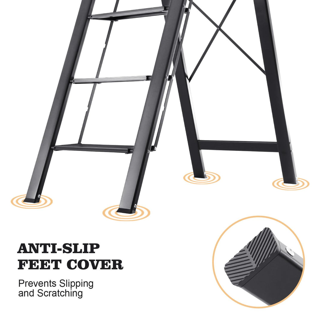 Trittleiter Aluminium 5 Stufen klappbar bis 150 kg tragbar - Bild 5