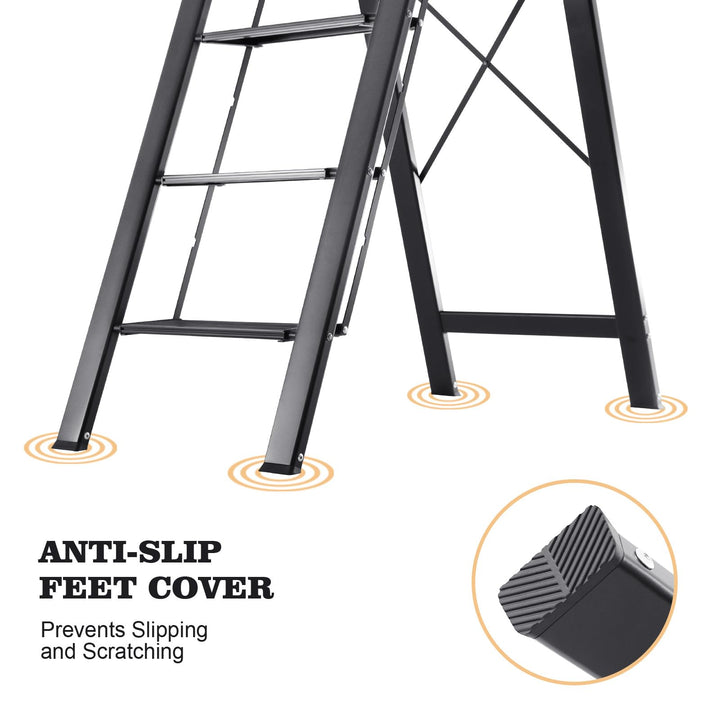 Trittleiter Aluminium 5 Stufen klappbar bis 150 kg tragbar - Bild 5