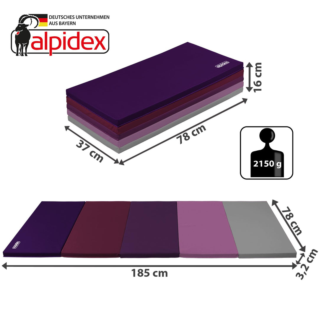 Turnmatte klappbar Lila 185x78x3,2 cm EPE-Schaum für Kinder &amp; Fitness - Bild 3