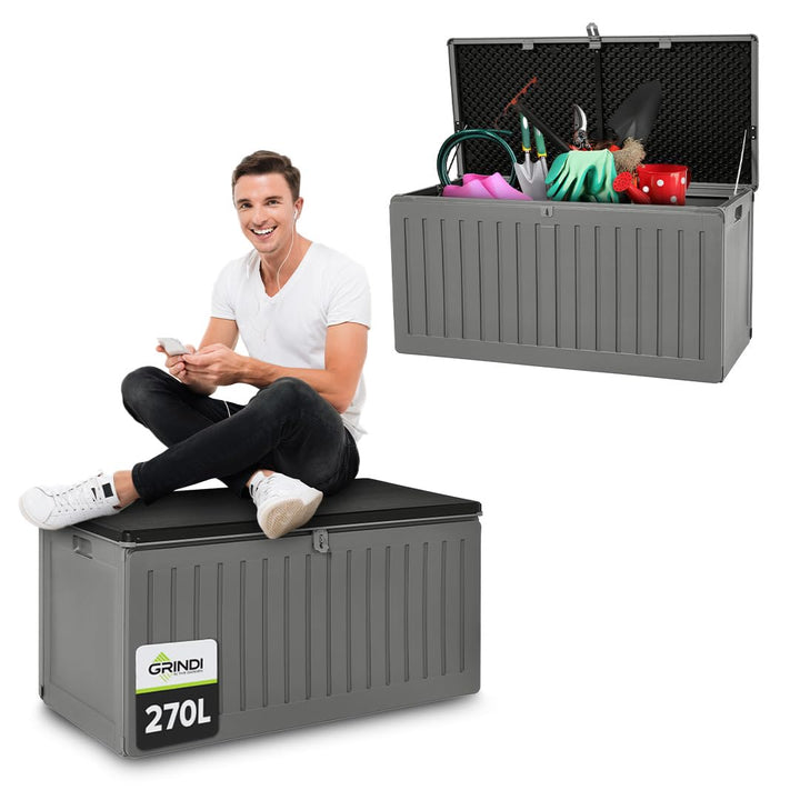 Gartenbox 270 L Kunststoff wasserdicht als Sitzbank nutzbar