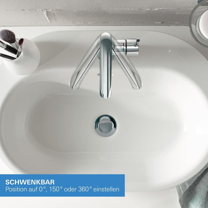 Waschtischarmatur Chrom Einhebelmischer Push-Open 24cm hoch - Bild 8