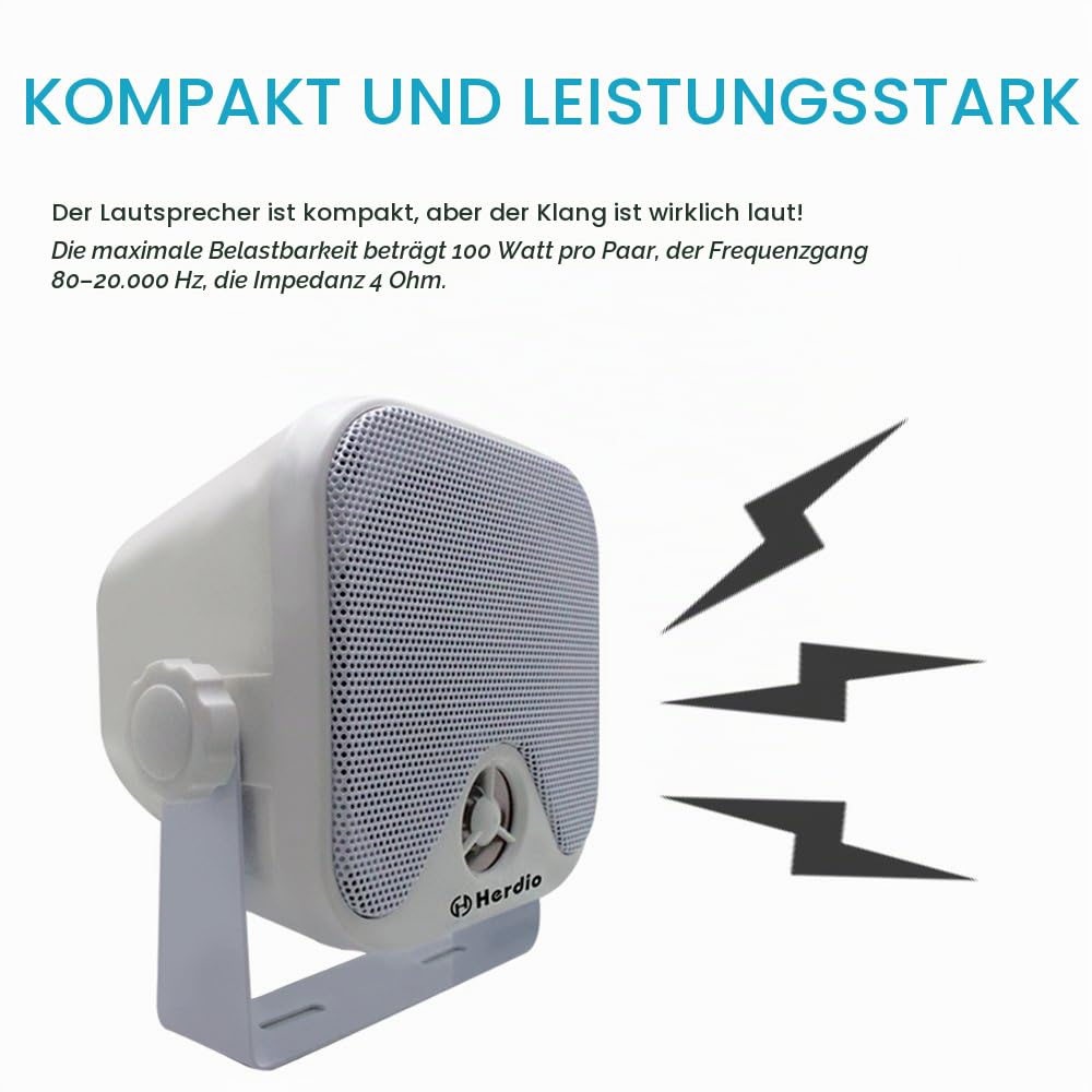 Marine Lautsprecher 100W wasserdicht 10,2 cm für Boot ATV Motorrad - Bild 5