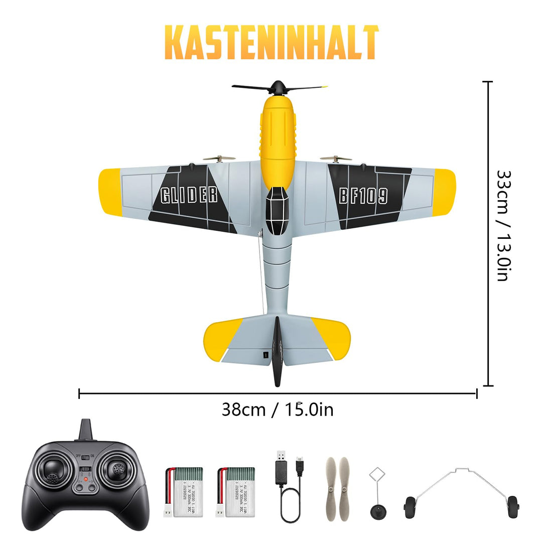 RC Flugzeug BF-109 Warbird 3-Kanal mit Gyro-Stabilisierung für Einsteiger - Bild 9