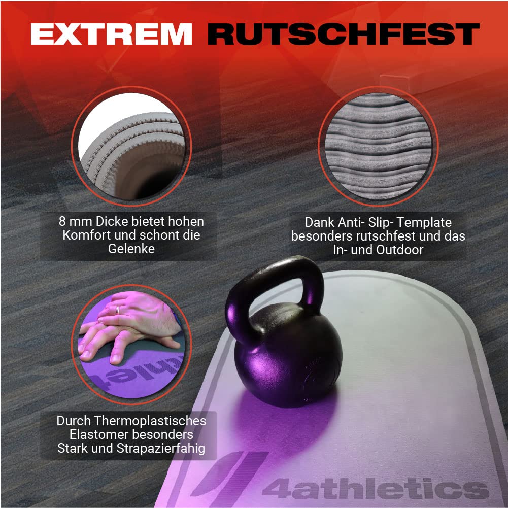 Sportmatte oval 139x62 cm TPE 8 mm für Seilspringen &amp; Yoga - Bild 7