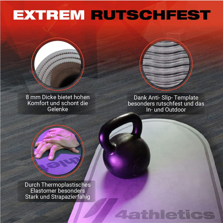 Sportmatte oval 139x62 cm TPE 8 mm für Seilspringen &amp; Yoga - Bild 7