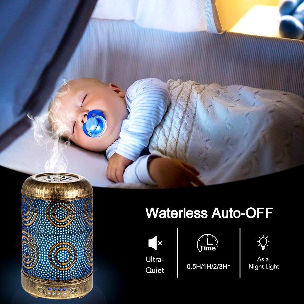 Aroma Diffuser Metall 100ml mit 7 LED-Farben und Timer - Bild 4