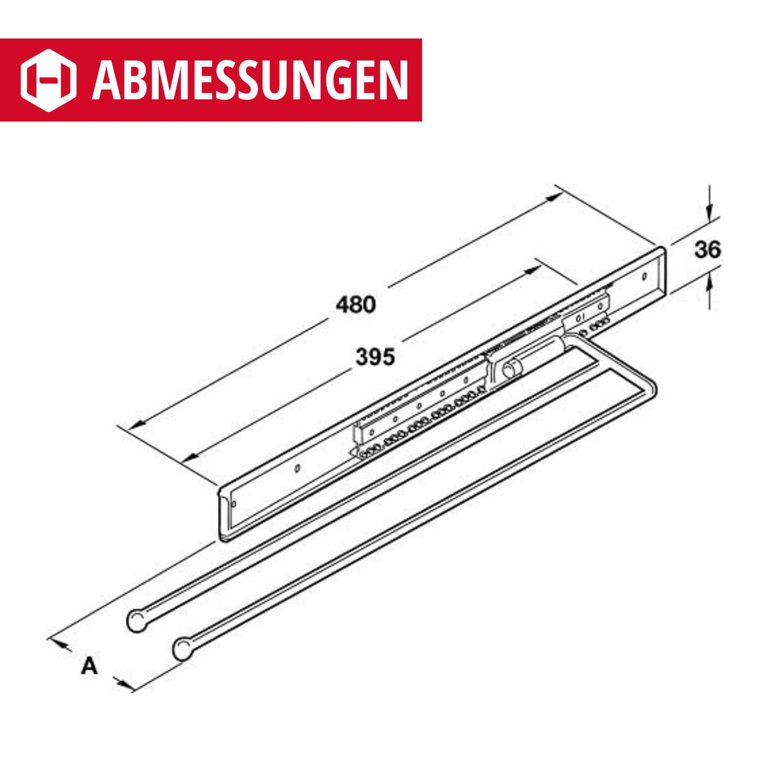 Handtuchhalter ausziehbar Aluminium 2-armig Küche &amp; Bad silber - Bild 8
