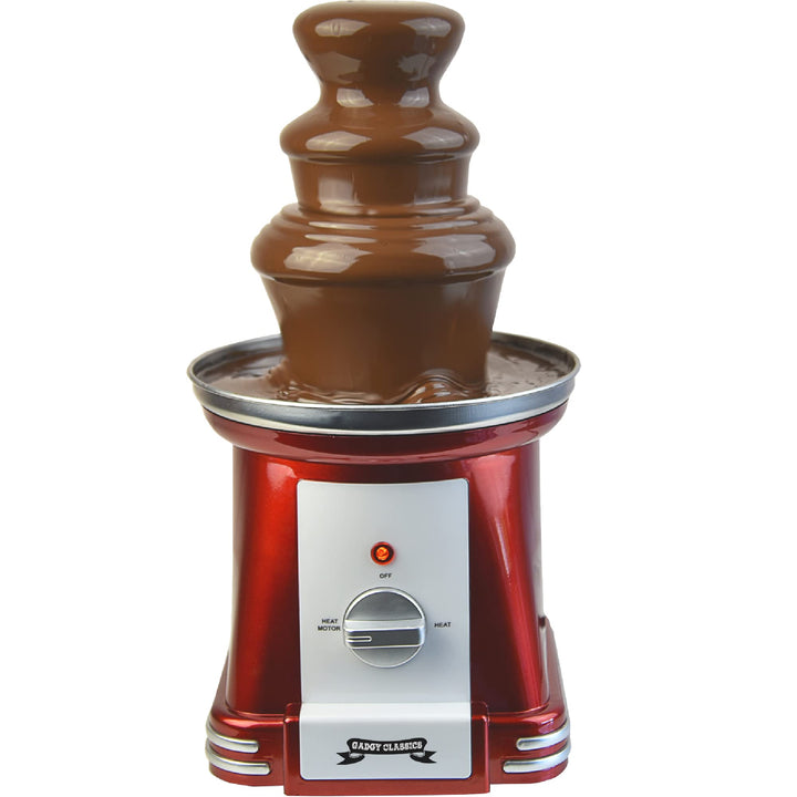 Schokobrunnen 3-stufig Edelstahl 750g Retro-Design 90 Watt
