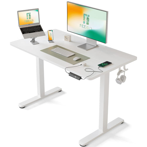 Höhenverstellbarer Schreibtisch elektrisch 100x60 cm mit USB-C und USB-A