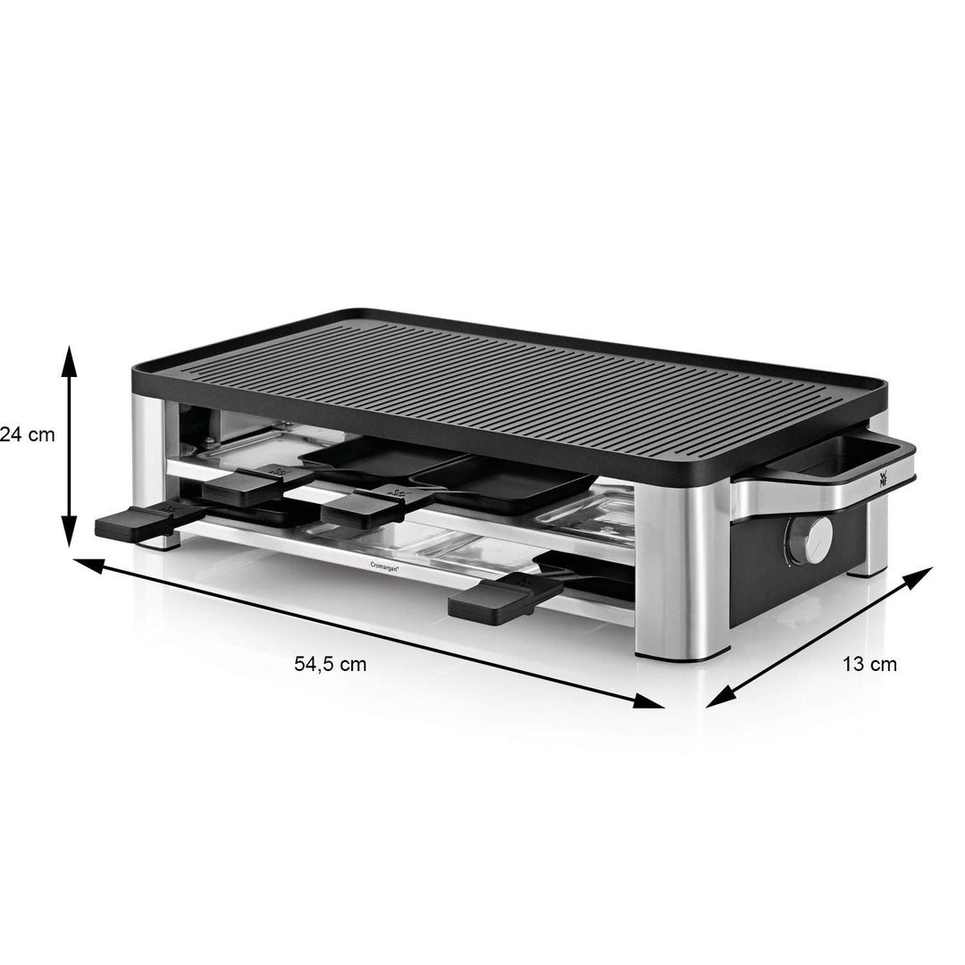 Raclette-Grill 8 Personen Edelstahl 1500W wendbare Grillplatte - Bild 3