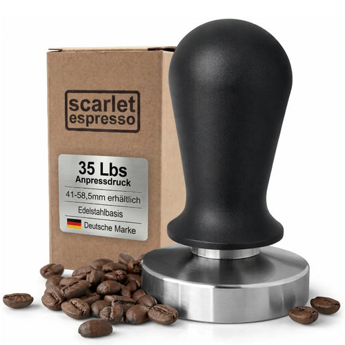 Espresso Tamper kalibriert 35 lbs Edelstahlbasis 41 mm Aluminium