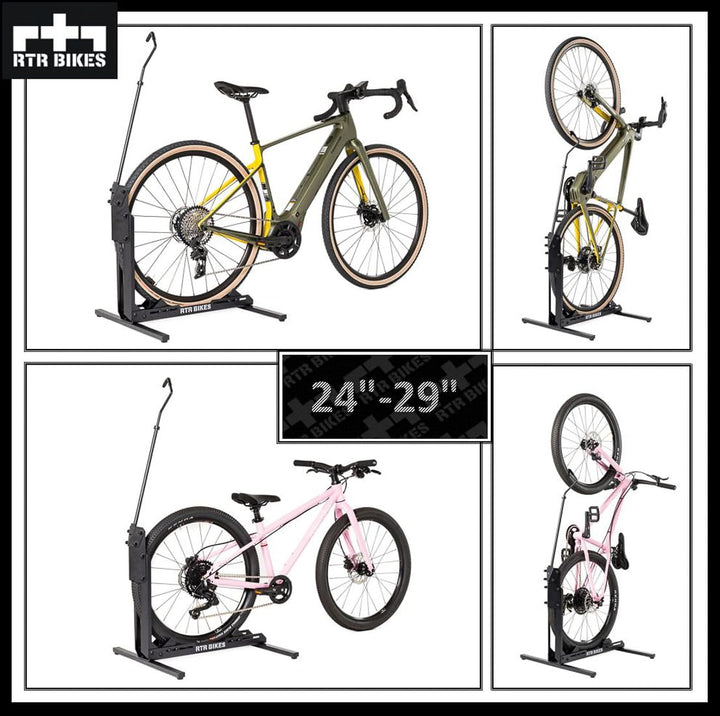 Fahrradständer vertikal &amp; horizontal Stahl für E-Bikes bis 30 kg 24-29 Zoll - Bild 3