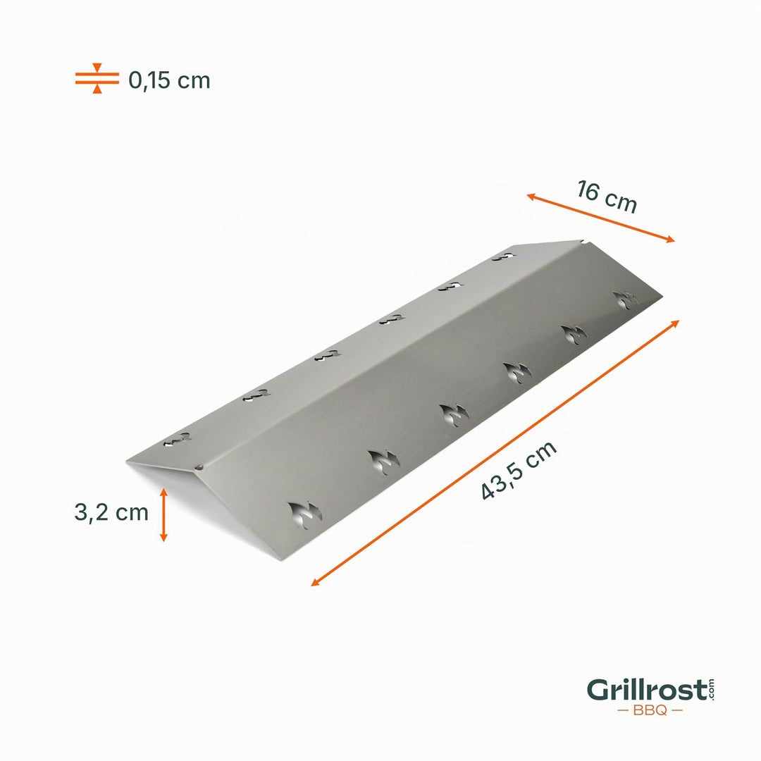Brennerabdeckung Edelstahl 435x160mm 1,5mm stark für Gasgrill - Bild 5