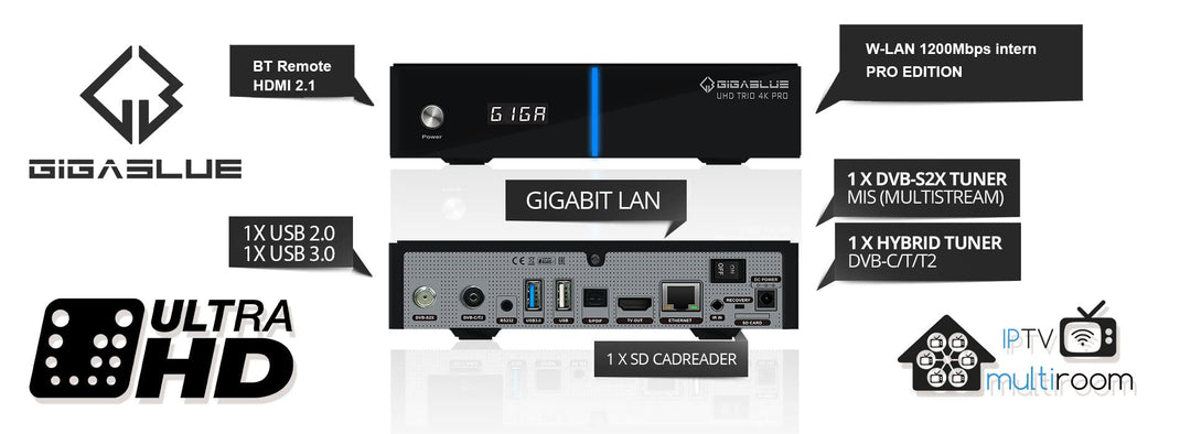Sat/Kabel/DVB-T2 Receiver 4K UHD Combo mit WLAN 1200 Mbps - Bild 6