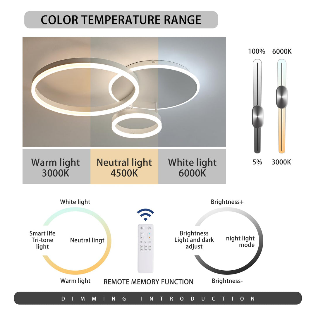LED Deckenleuchte dimmbar 54 W 65x50 cm für Wohnzimmer - Bild 2