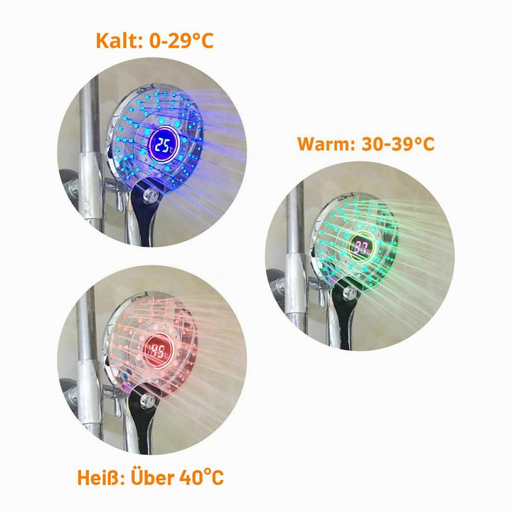 LED Duschkopf 3 Strahlarten mit Temperatur-Farbwechsel - Bild 4