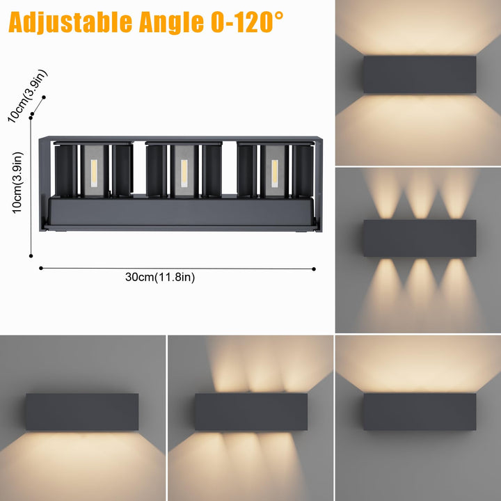 Aussenwandleuchte LED 30W Aluminium IP65 Warmweiss Anthrazit - Bild 5