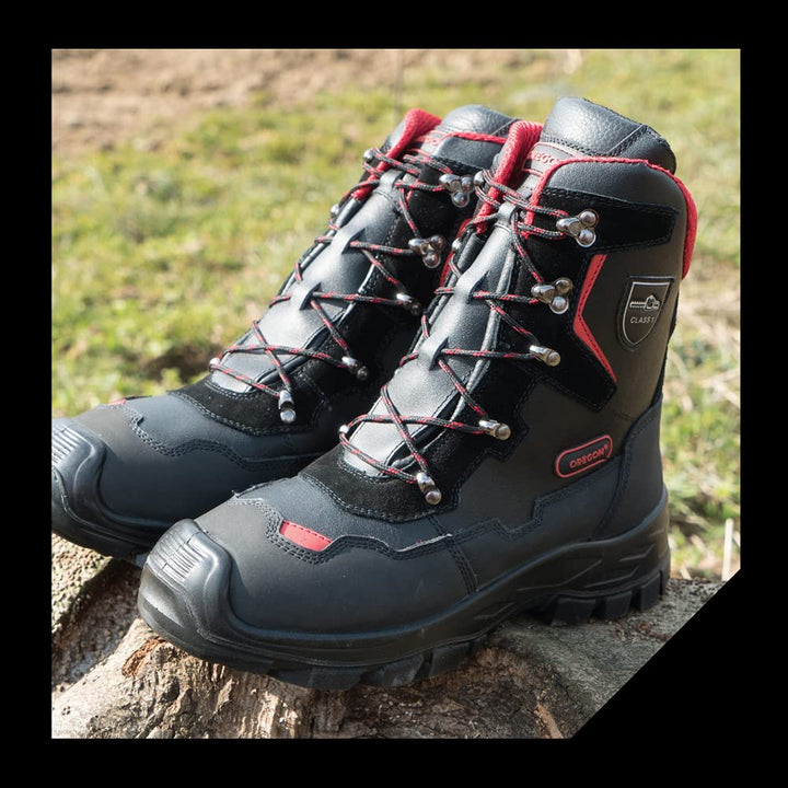 Kettensägen-Schnittschutzstiefel Leder Klasse 1 KWF Gr. 43 - Bild 2
