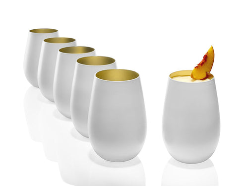 Trinkgläser Kristallglas 465 ml mit Goldrand 6er-Set Universal