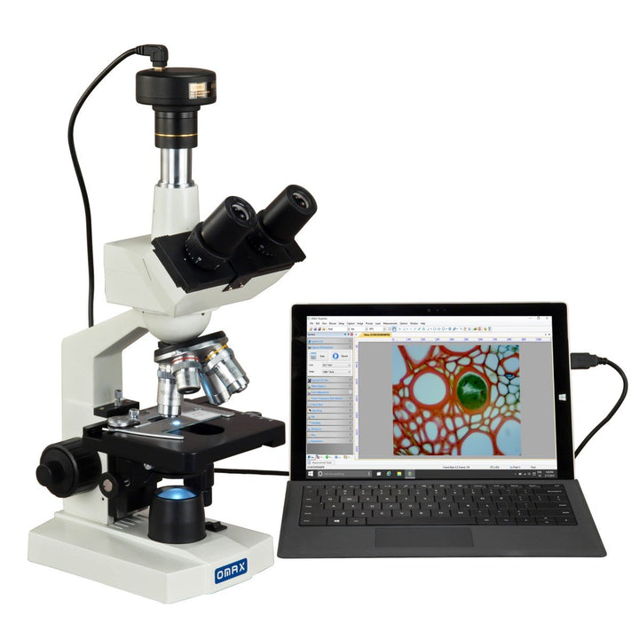 Trinokular-Verbundmikroskop 40x–2500x mit 5-MP-Digitalkamera USB
