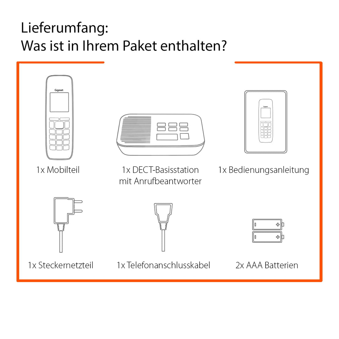 DECT-Telefon schnurlos mit Anrufbeantworter 2,2" Farbdisplay titan-schwarz - Bild 6