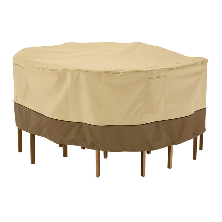 Gartenmöbel-Schutzhülle Rund 178x58 cm für Tisch mit 6 Stühlen