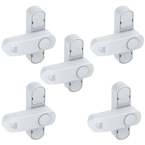 Fenstersicherung 5er Set Zinkdruckguss weiss mit Druckknopf
