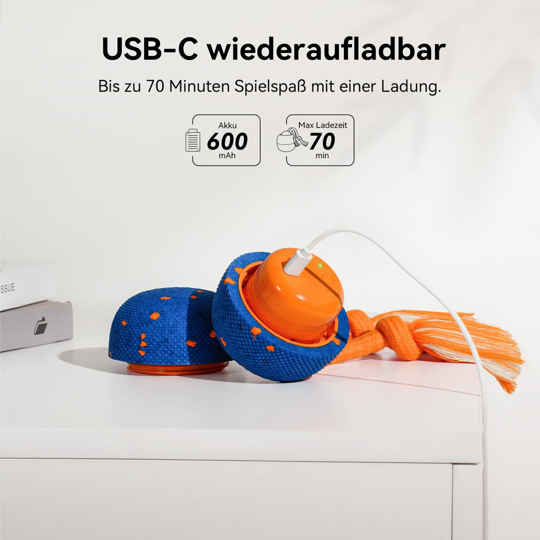 Interaktiver Hundeball mit Seil und Bellgeräusch 3 Modi USB-C - Bild 7