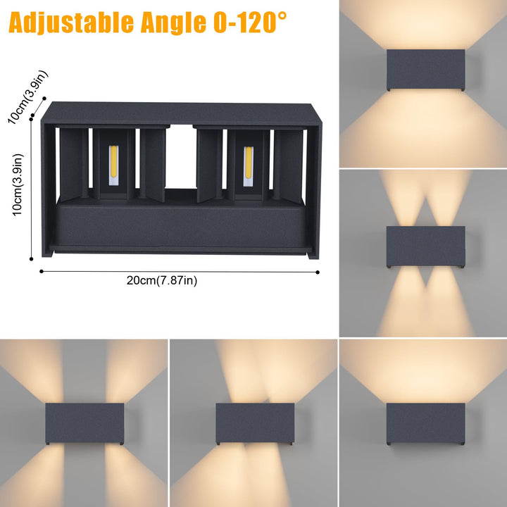 Aussenwandleuchte LED 24W Anthrazit IP65 Warmweiss 2700K - Bild 3