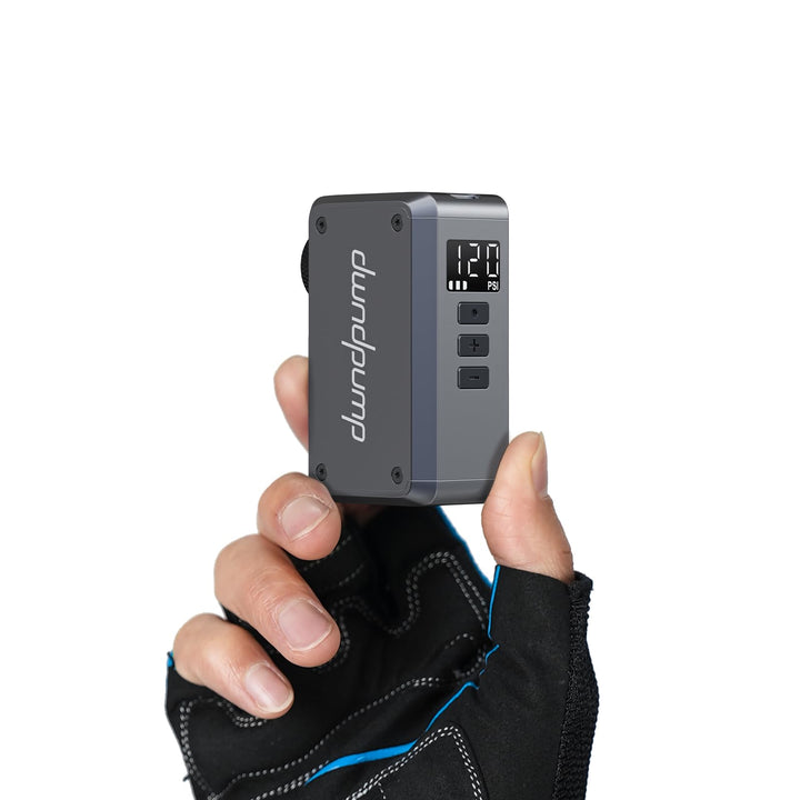 Elektrische Fahrradpumpe Mini 120 PSI mit LED-Manometer Aluminium