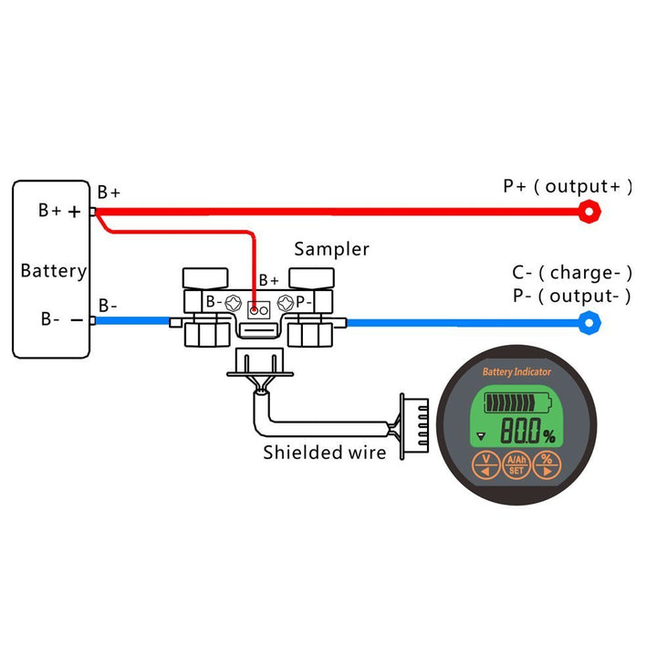 Batteriemonitor mit Shunt 8-100V 350A 999Ah für Solar Wohnmobil Auto - Bild 4