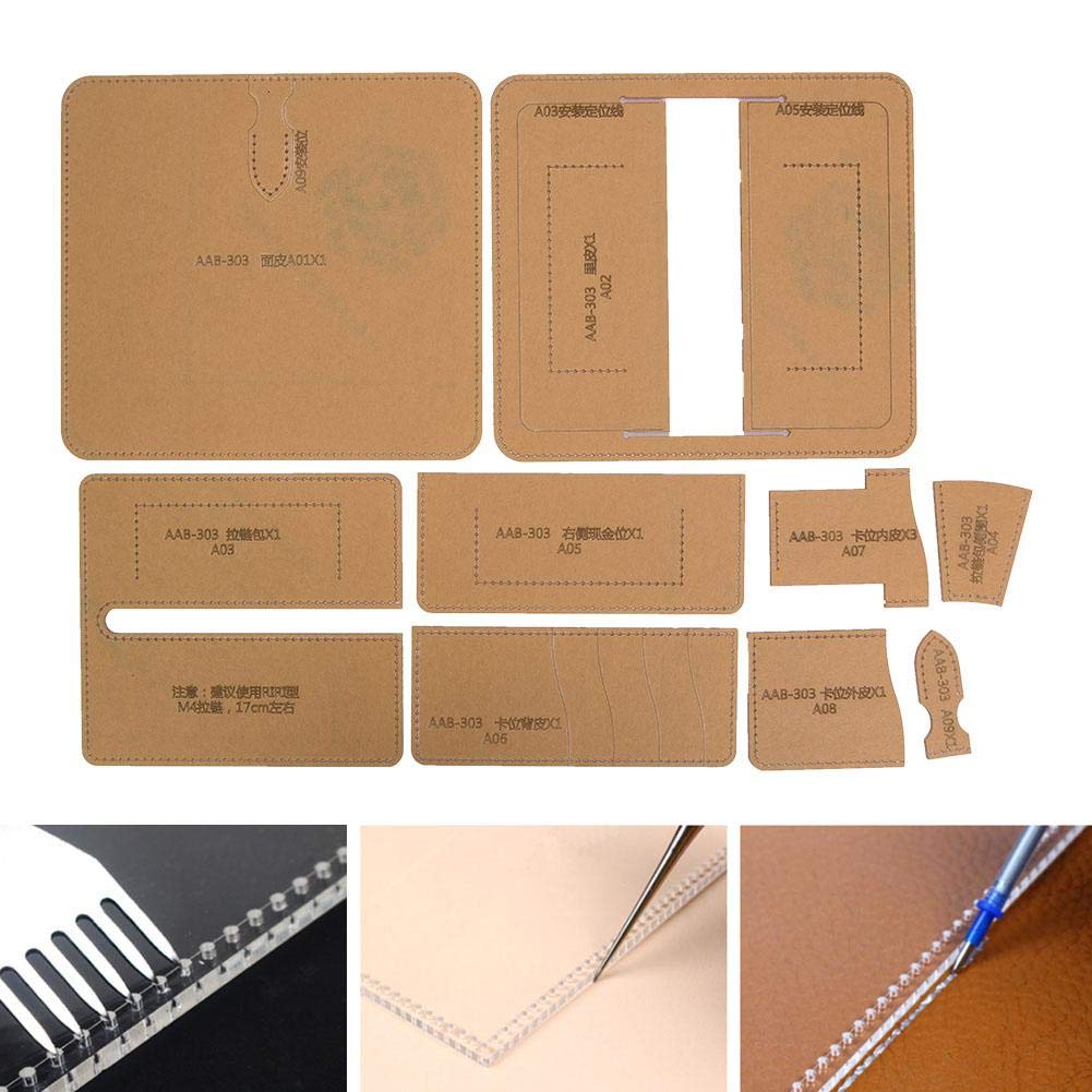 Acryl-Schablonen-Set für Leder-Taschen DIY Handwerk mit Stichmarkierungen - Bild 4