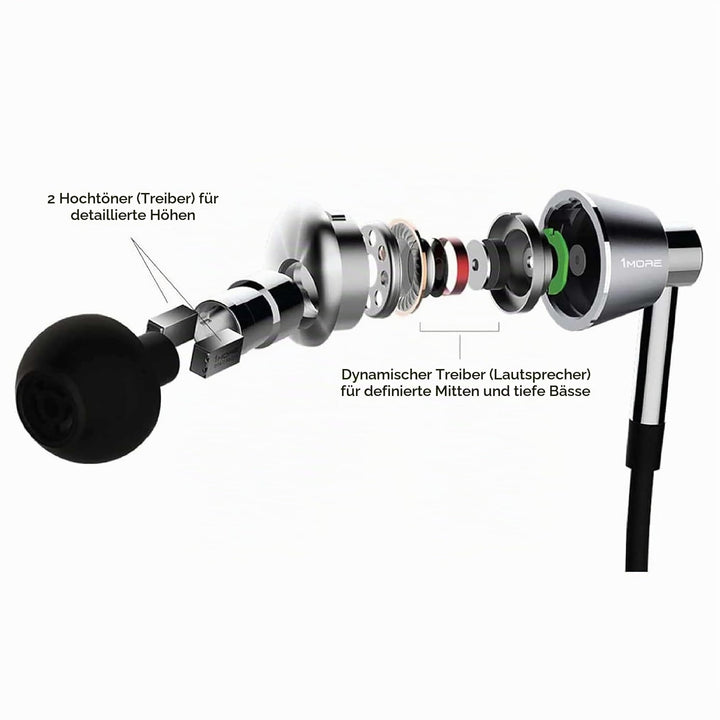 In-Ear Kopfhörer kabelgebunden Triple-Driver Hi-Fi mit Mikrofon - Bild 4