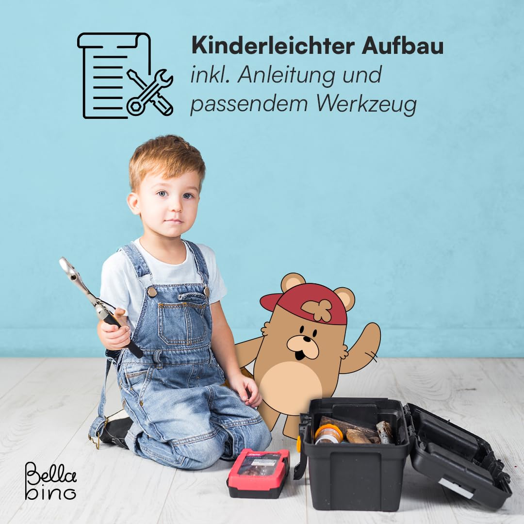 Kinder-Kleiderstange Massivholz Kiefer 4 Ablageflächen Montessori - Bild 9